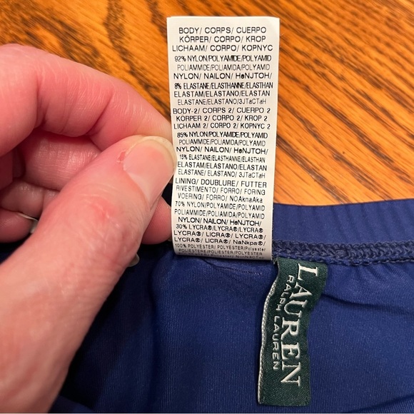 Lauren Ralph Lauren High-Waisted Slimming Bikini Bottom- Indigo Size 6 - Picture 8 of 10